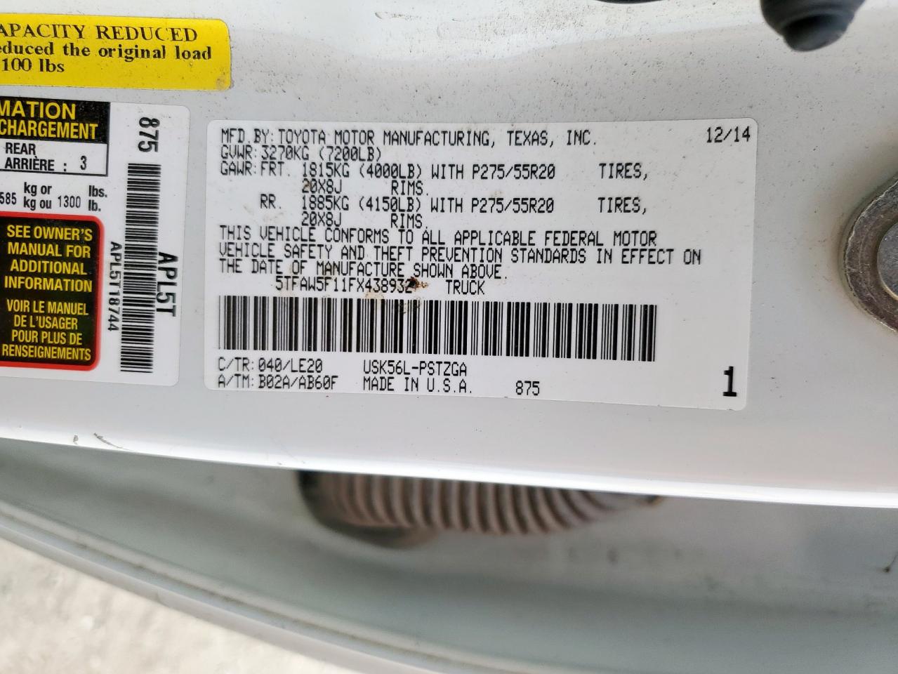 TOYOTA TUNDRA CREWMAX 1794