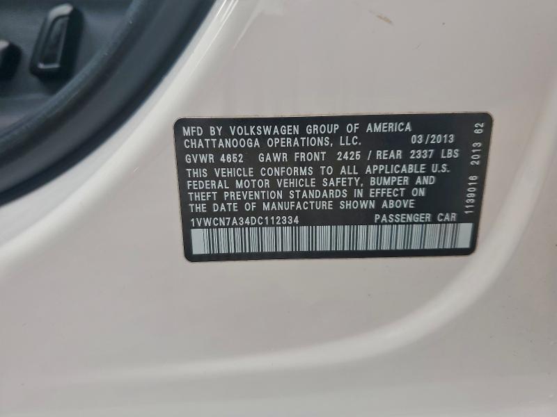 2013 VOLKSWAGEN PASSAT SEL #3296956826