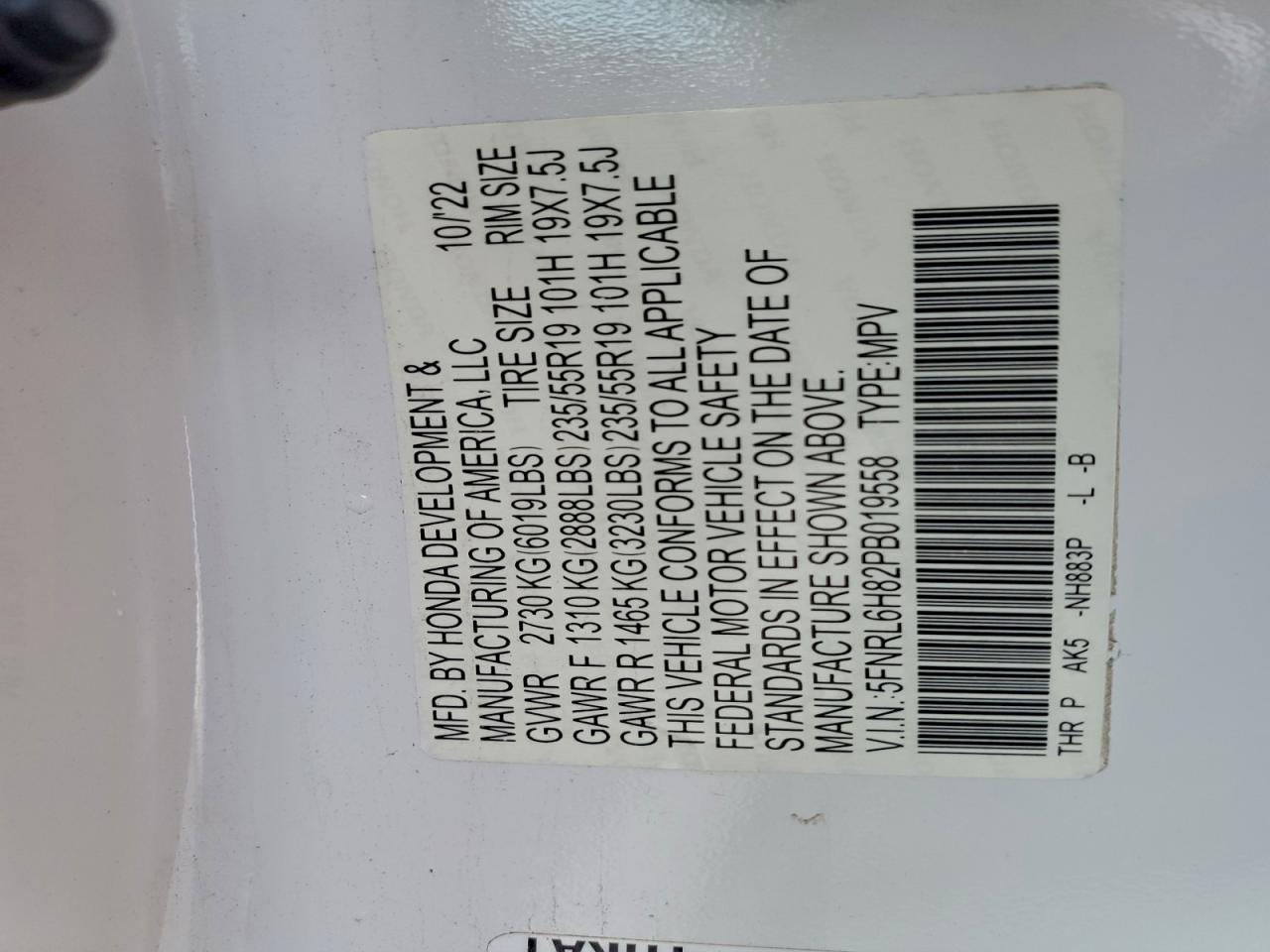 HONDA ODYSSEY TOURING