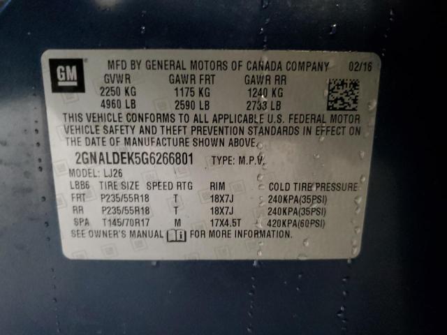 2016 CHEVROLET EQUINOX LT #3287677017