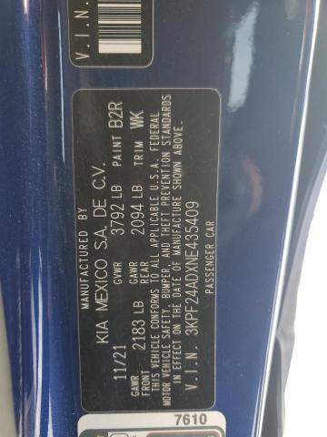 2022 KIA FORTE FE #3292508697