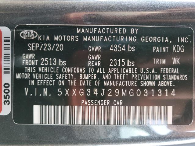 2021 KIA K5 EX - 5XXG34J29MG031314