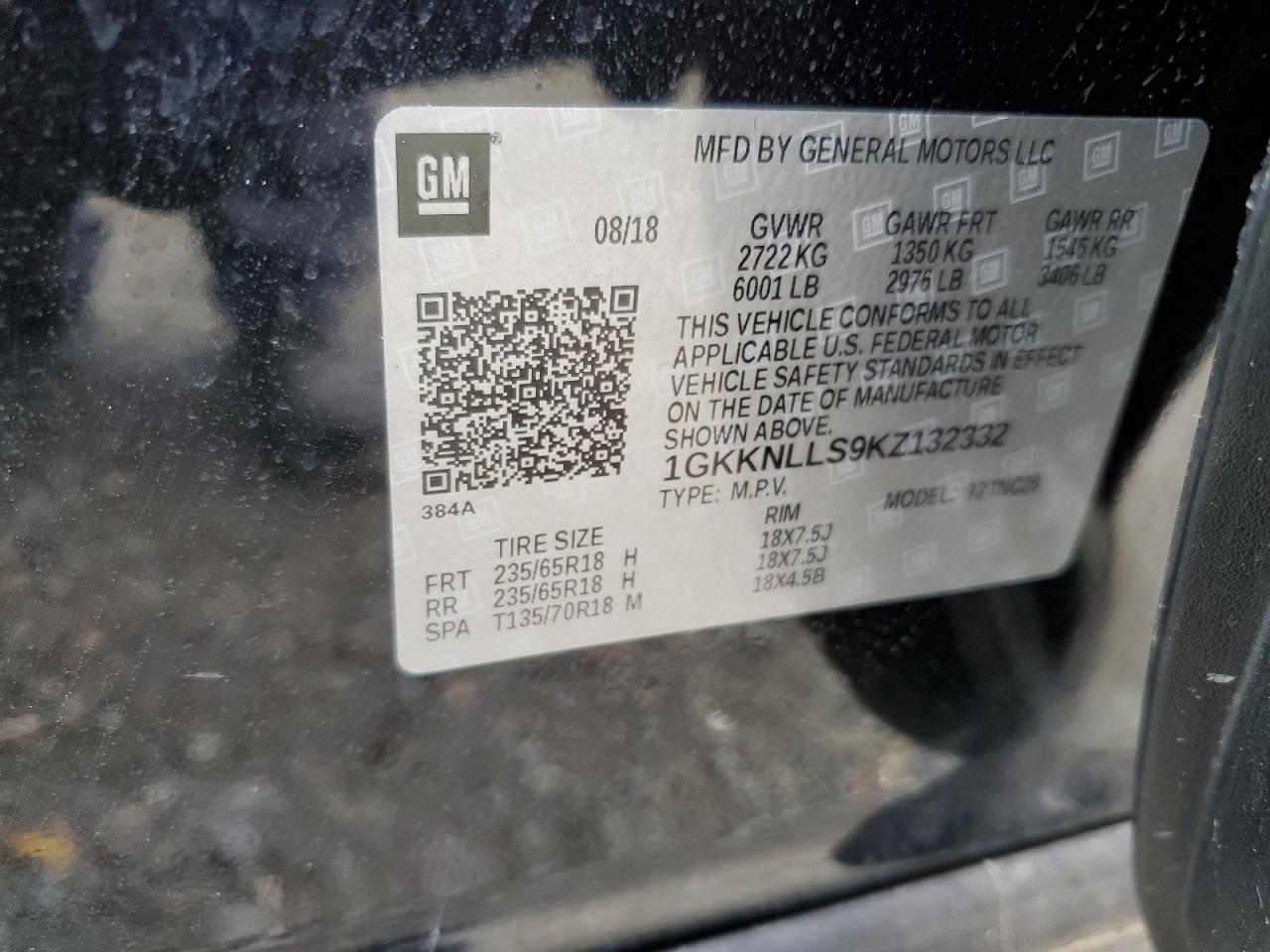 Lot #3309593557 2019 GMC ACADIA SLE