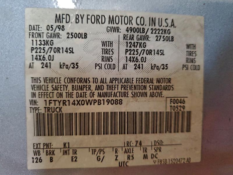 1998 FORD RANGER SUP #3305319318