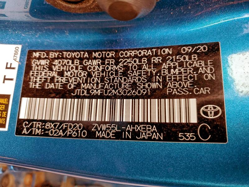 2021 TOYOTA PRIUS LE #3301744362