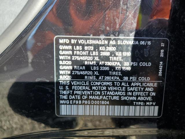 2016 VOLKSWAGEN TOUAREG SP - WVGEF9BP8GD001804