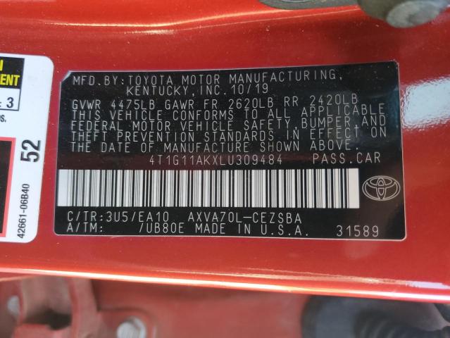 2020 TOYOTA CAMRY SE #3294438495