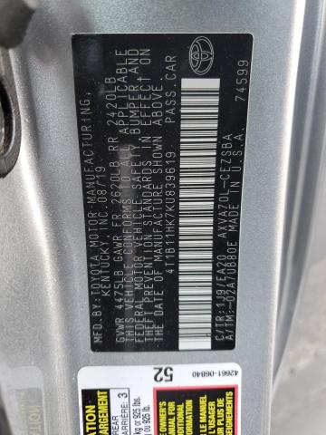 2019 TOYOTA CAMRY L #3303731420