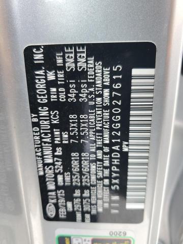 2016 KIA SORENTO EX 5XYPHDA12GG027615