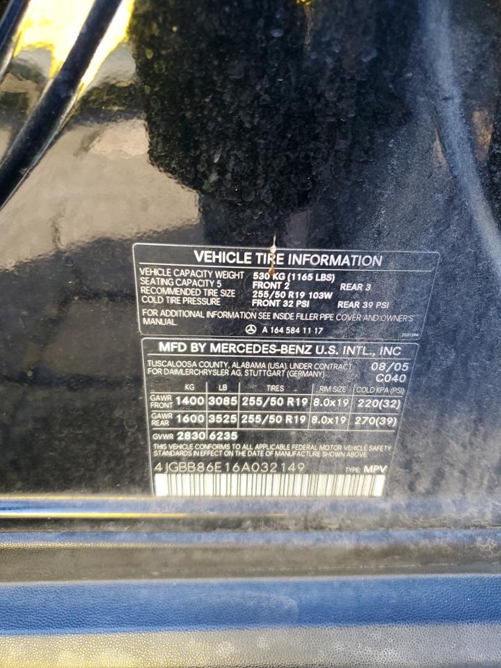 Lot #3292867593 2006 MERCEDES-BENZ ML 350