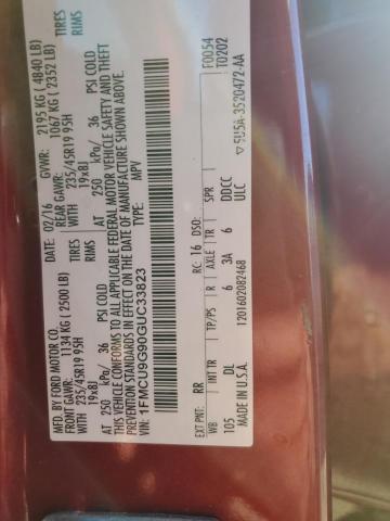 2016 FORD ESCAPE SE - 1FMCU9G90GUC33823