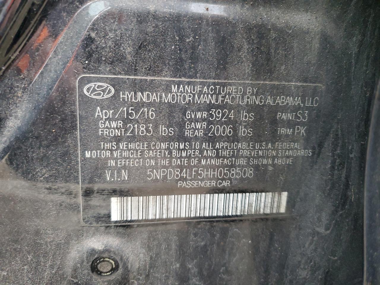 Lot #3302758347 2017 HYUNDAI ELANTRA SE