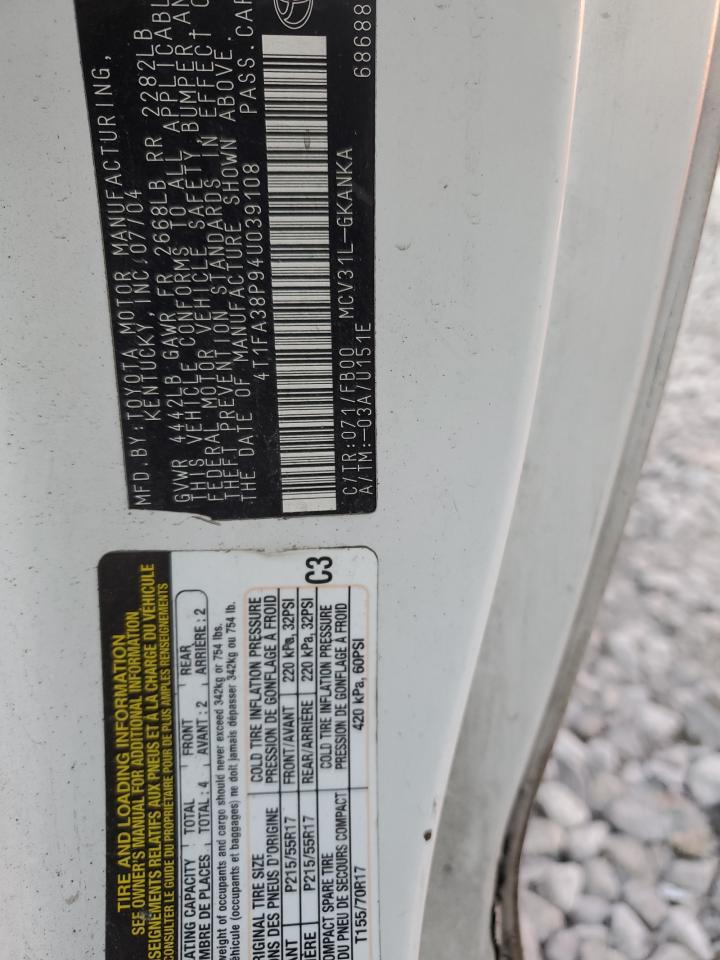 Lot #3287876102 2004 TOYOTA CAMRY SOLA