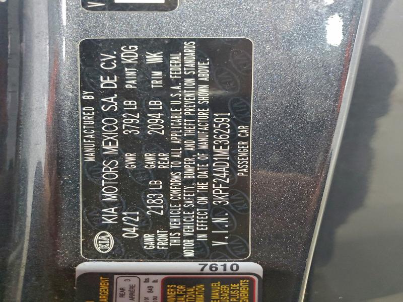 2021 KIA FORTE FE #3315717343