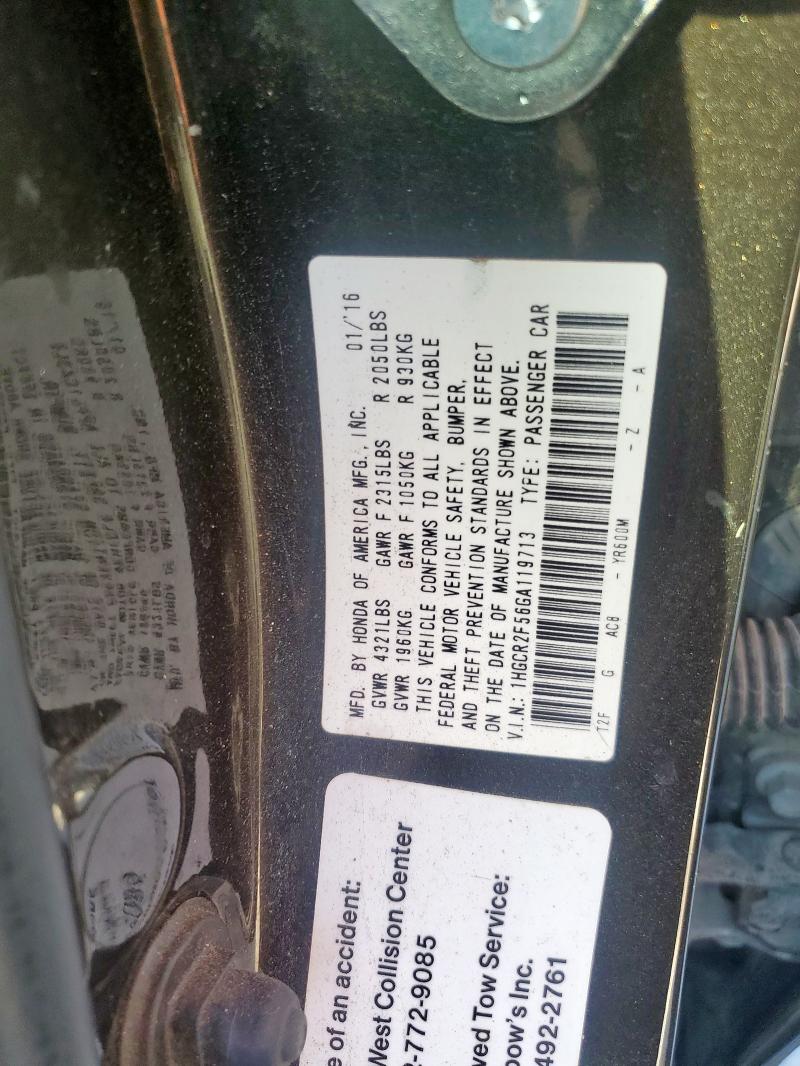 2016 HONDA ACCORD SPO #3305609755