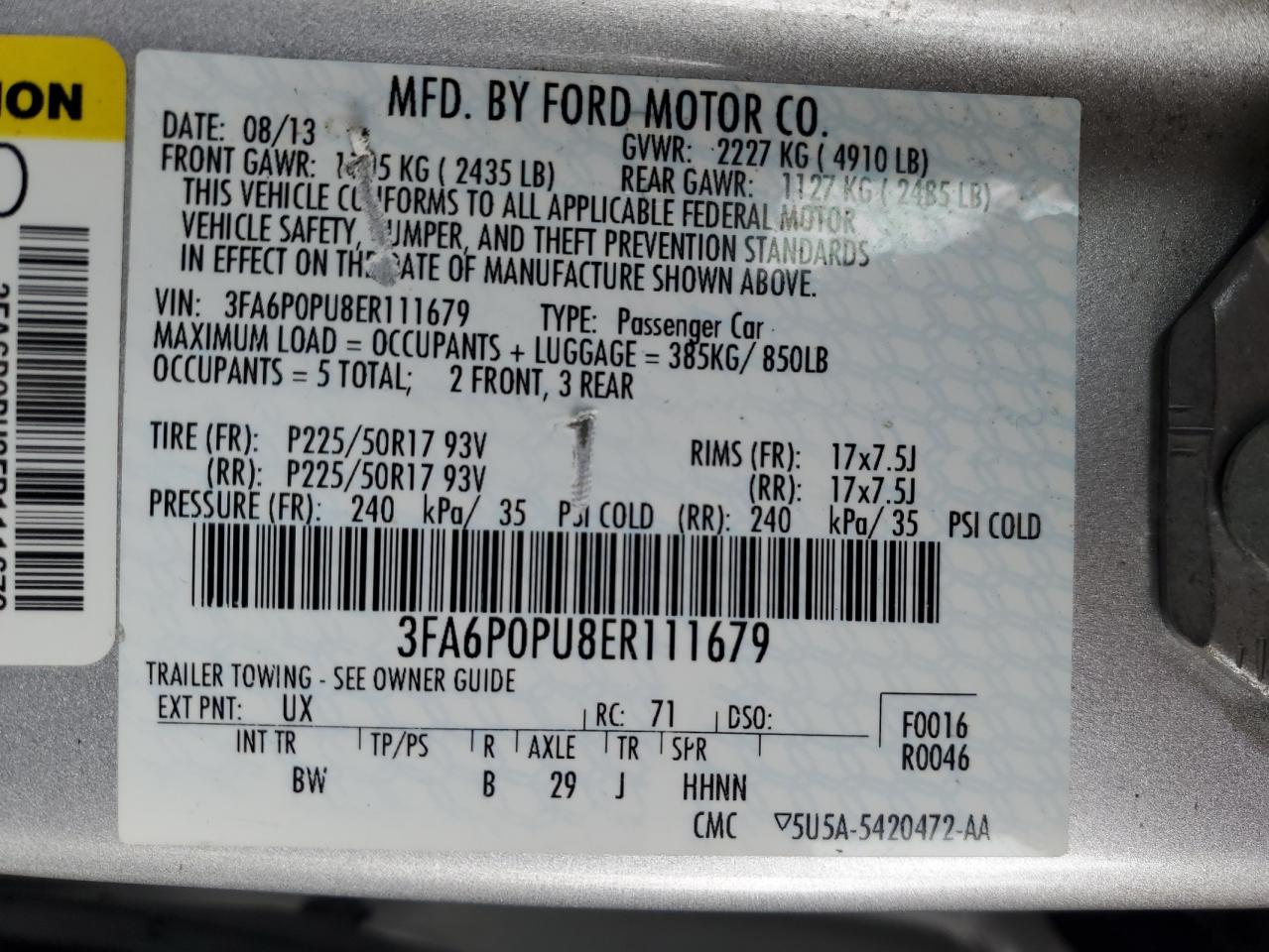 FORD FUSION SE PHEV