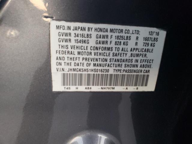 2017 HONDA FIT LX #3303912744