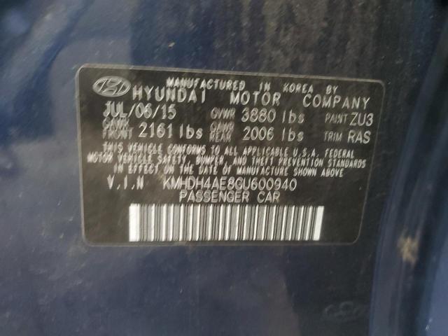 2016 HYUNDAI ELANTRA SE #3301820392