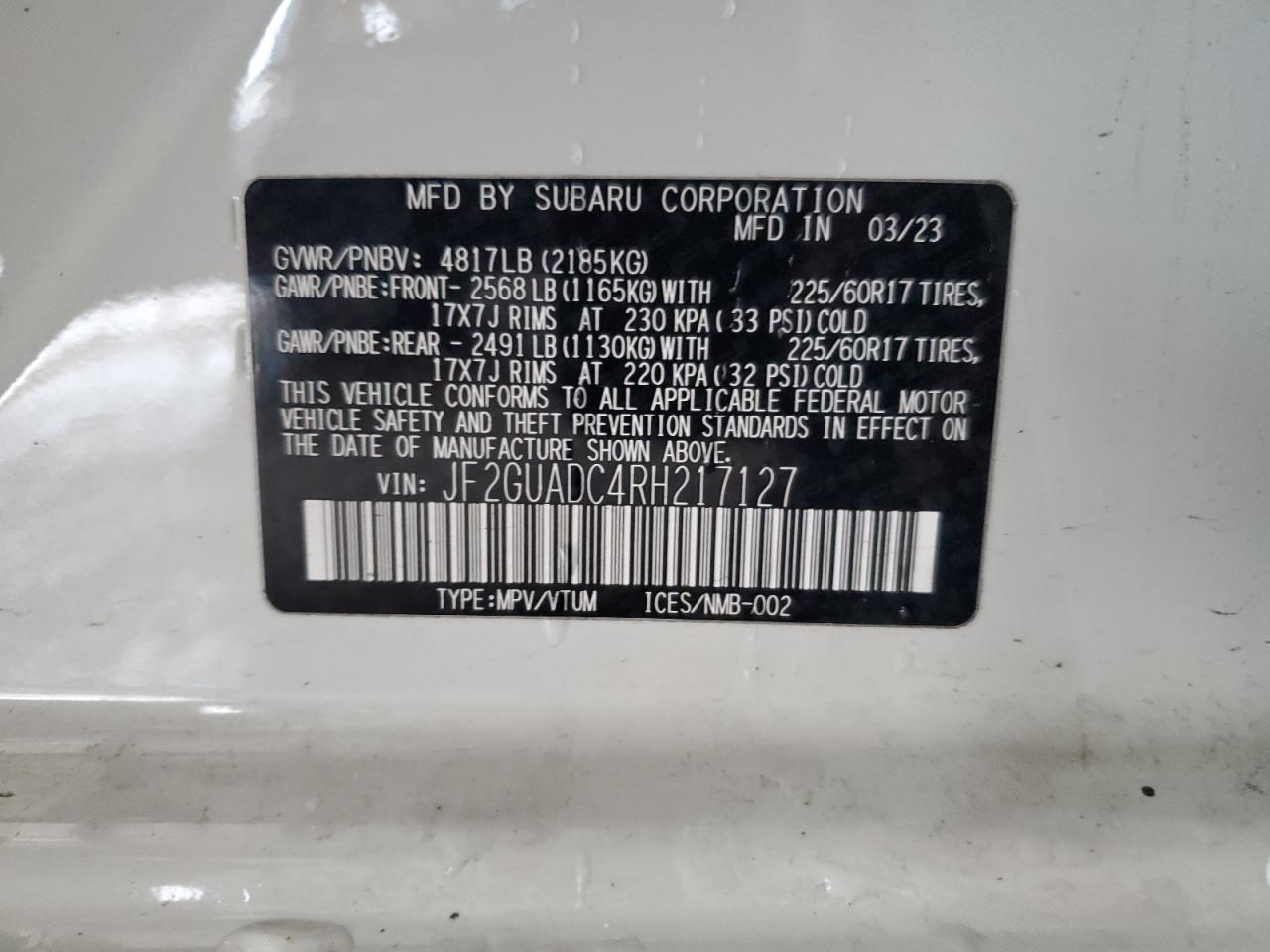 SUBARU CROSSTREK PREMIUM