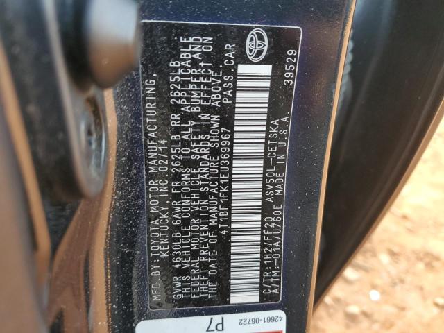 2014 TOYOTA CAMRY L #3296902855