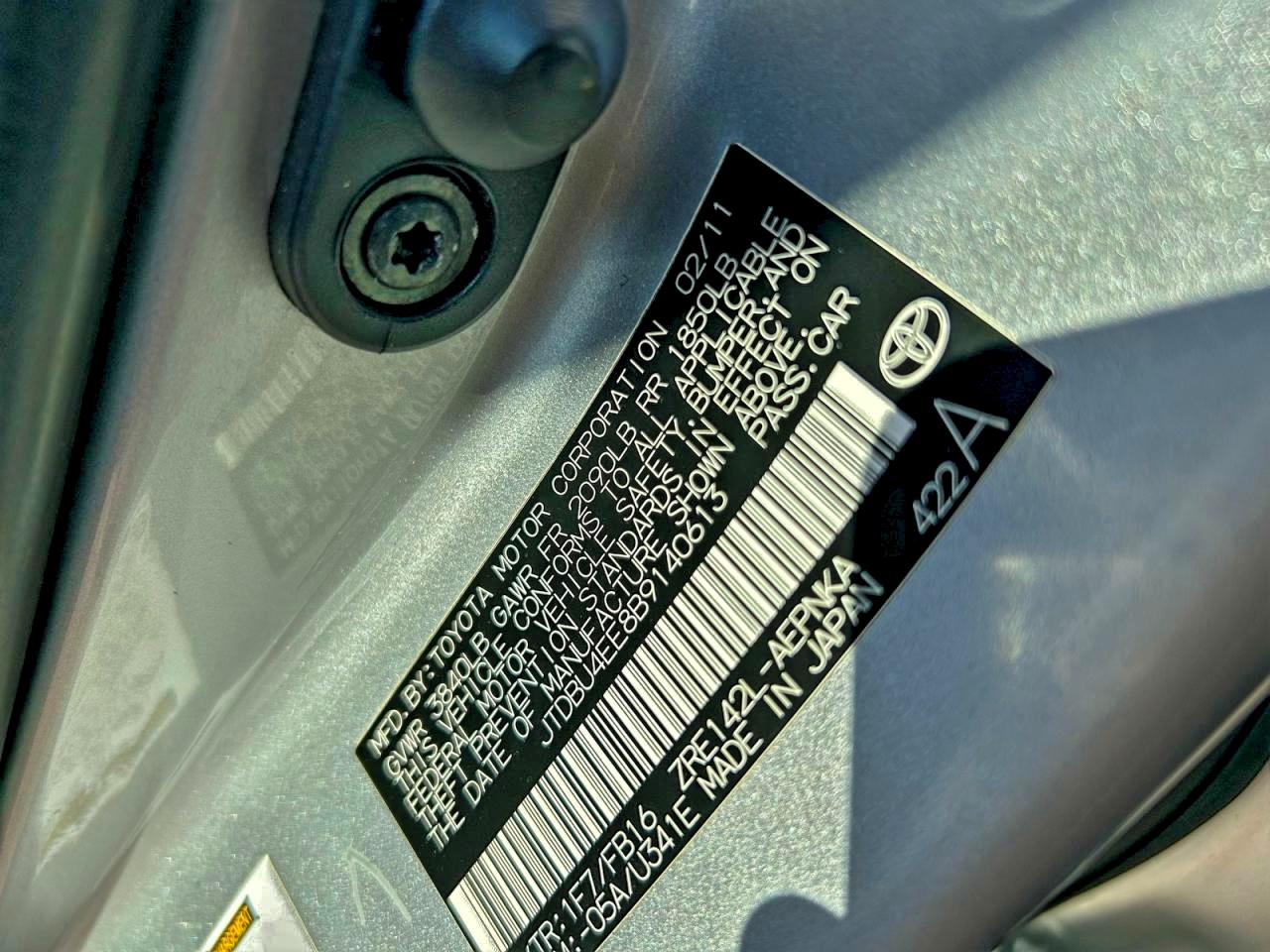 Lot #3297074530 2011 TOYOTA COROLLA BA