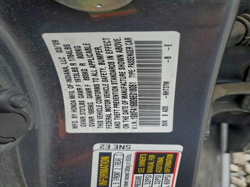 2009 HONDA CIVIC EX #3302795936