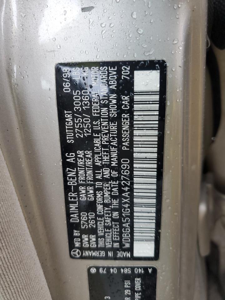 Lot #3294639043 1999 MERCEDES-BENZ S 500