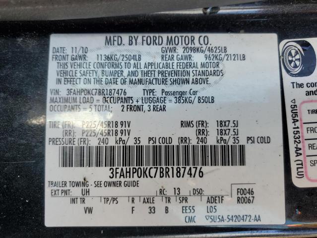2011 FORD FUSION #3305300372
