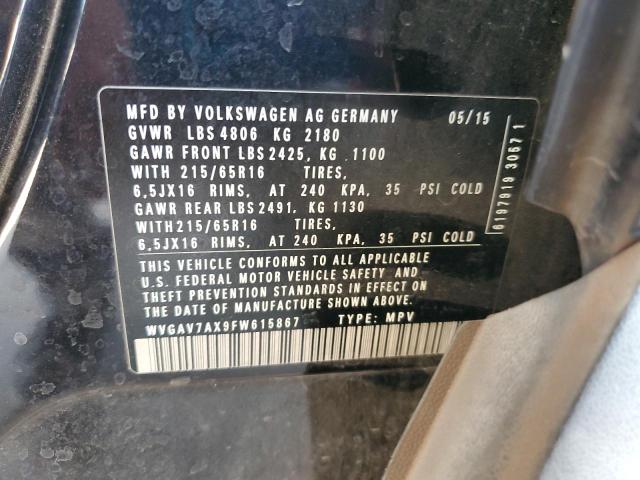 2015 VOLKSWAGEN TIGUAN S #3298153278