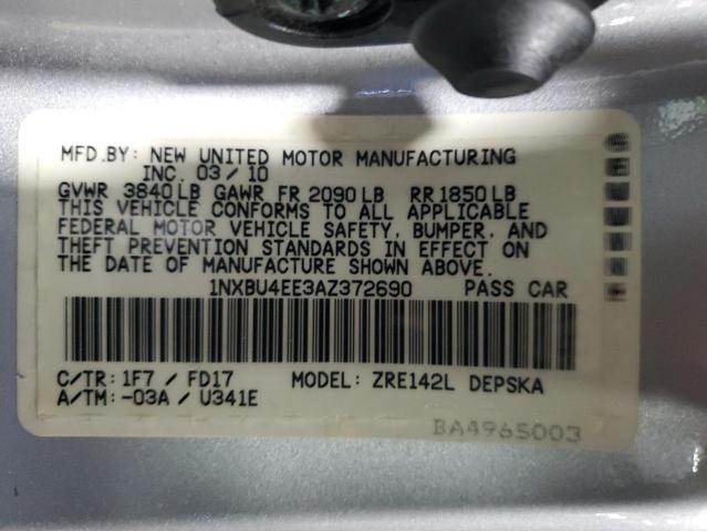 2010 TOYOTA COROLLA BA #3291339176