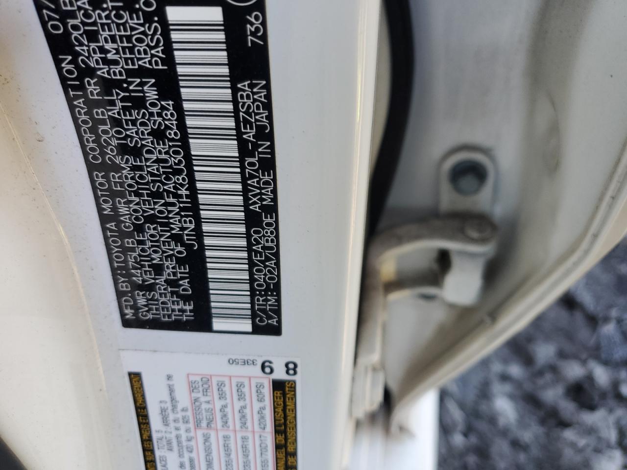 Lot #3301819360 2018 TOYOTA CAMRY L