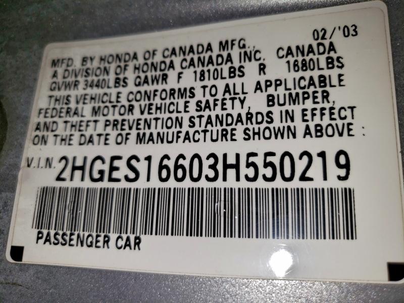 2003 HONDA CIVIC LX #3296955866