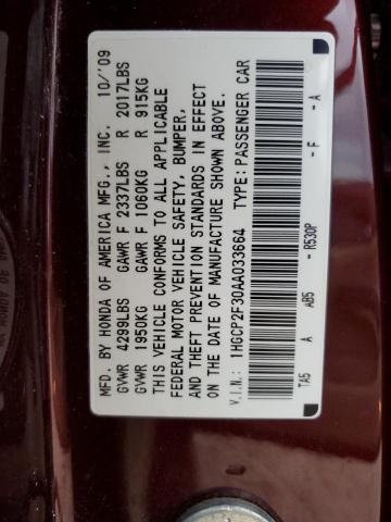 2010 HONDA ACCORD LX #3284714973