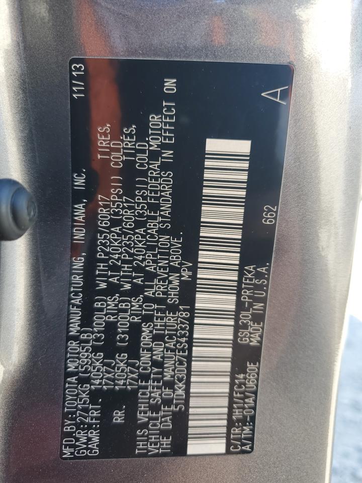 Lot #3302799928 2014 TOYOTA SIENNA LE