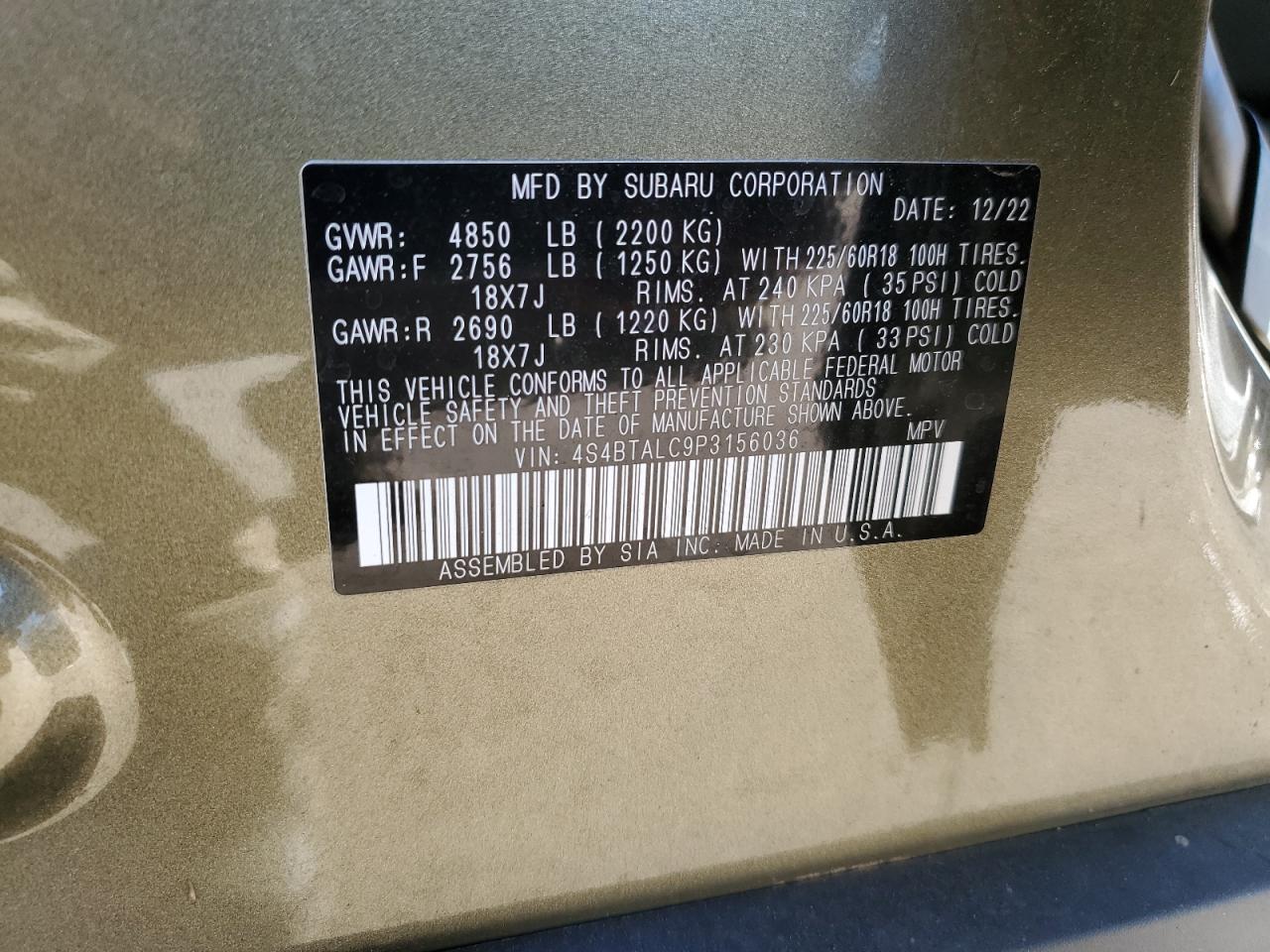 SUBARU OUTBACK ONYX EDITION