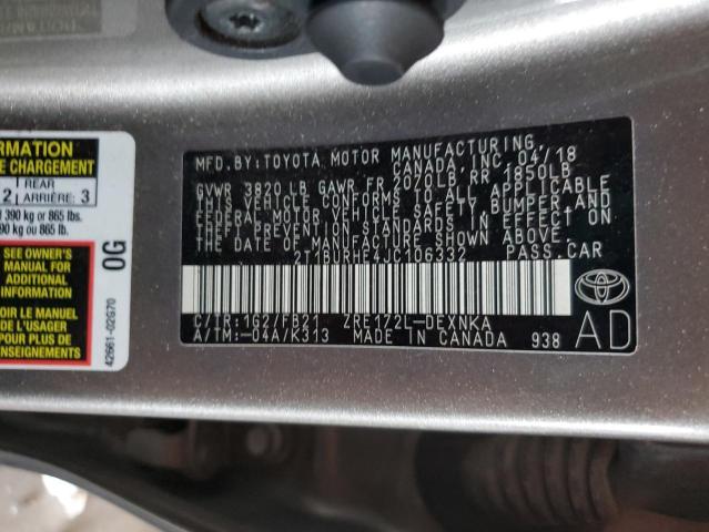 2018 TOYOTA COROLLA L #3287618029