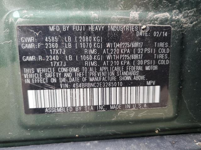 2014 SUBARU OUTBACK 2. - 4S4BRBNC2E3285010