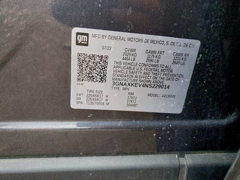 2022 CHEVROLET EQUINOX LT #3294412531