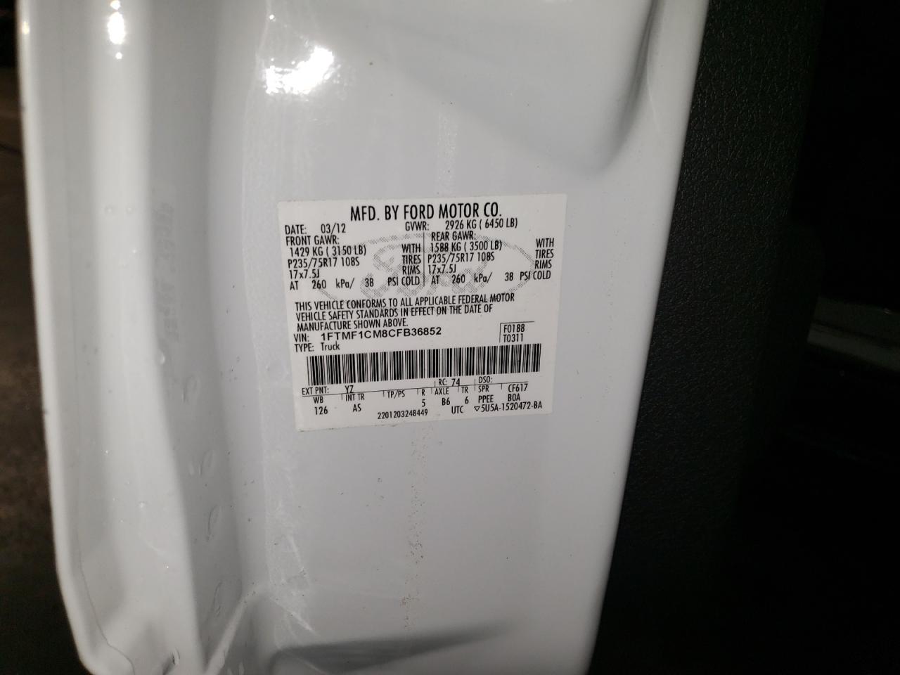 Lot #3285930563 2012 FORD F150