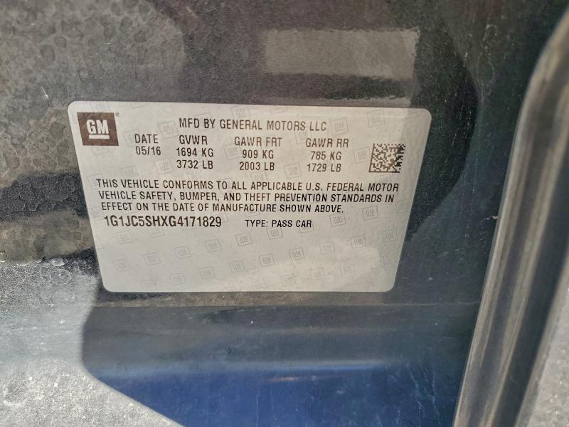 2016 CHEVROLET SONIC LT #3298083154