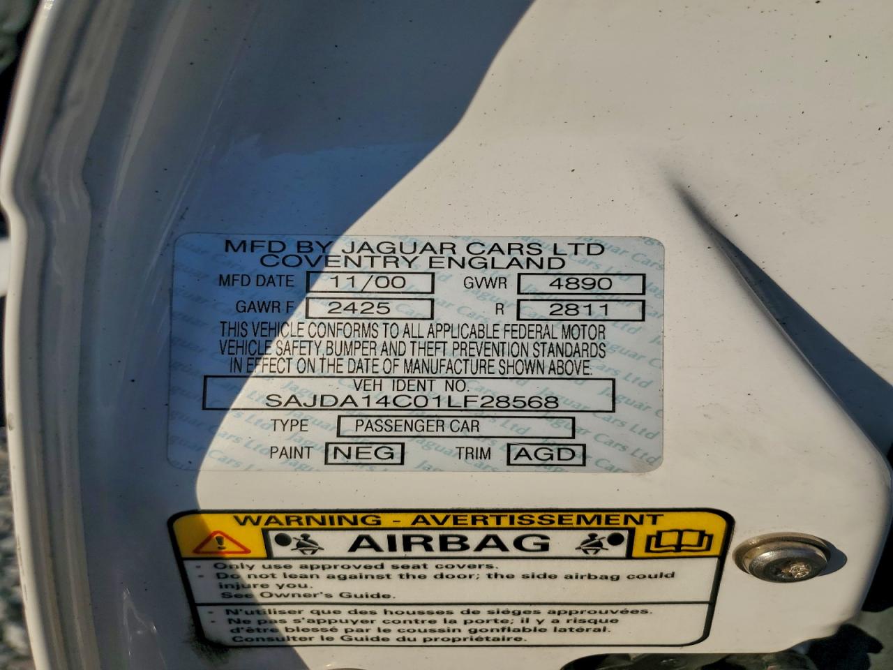 Lot #3302879953 2001 JAGUAR XJ8