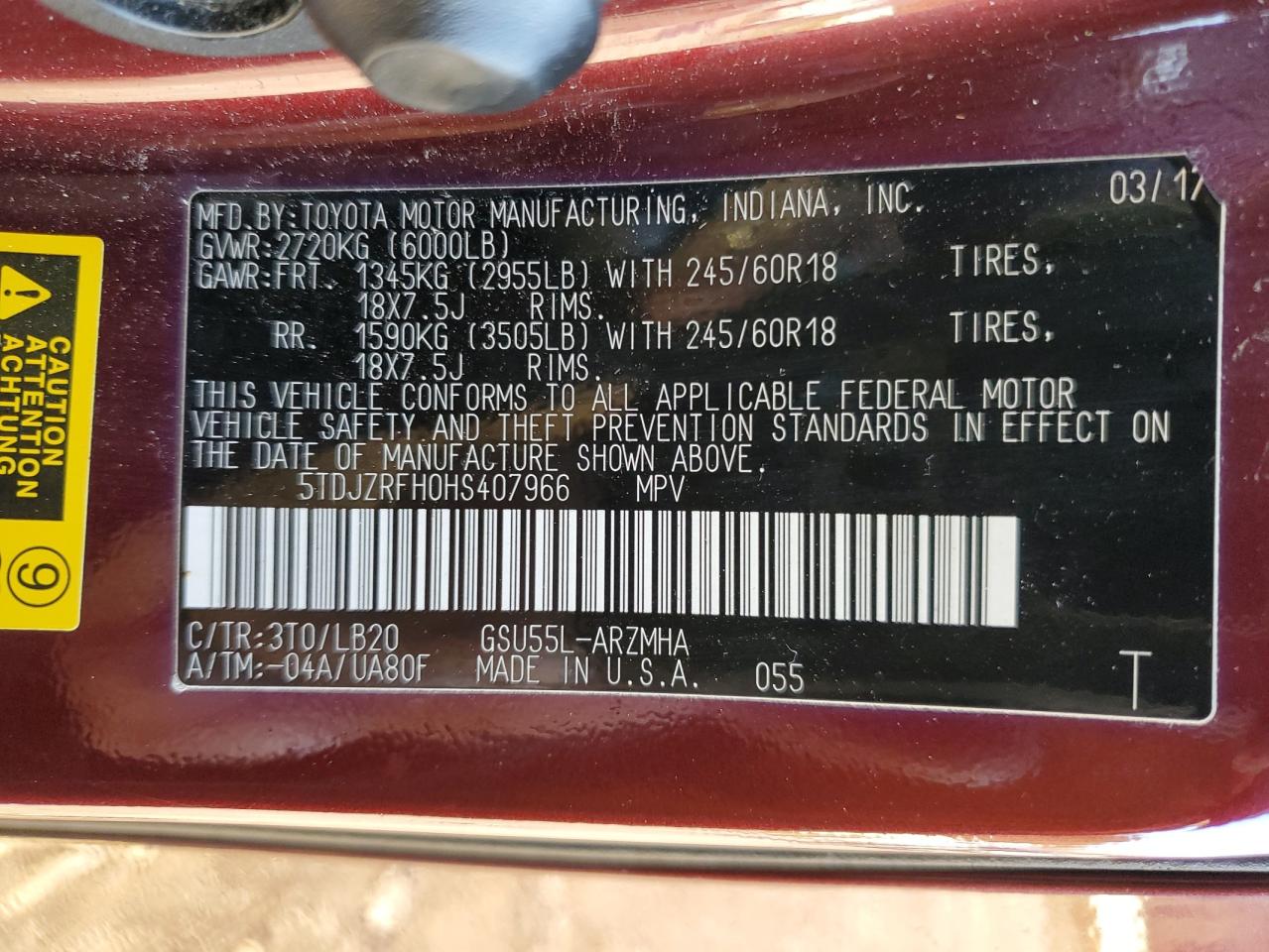 TOYOTA HIGHLANDER SE