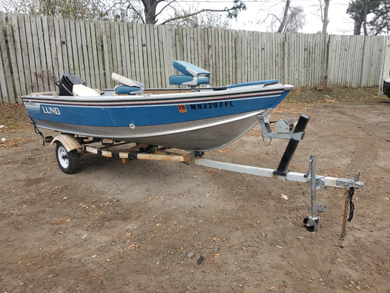 Lot #3294297890 1988 LUND BOAT W/TRL