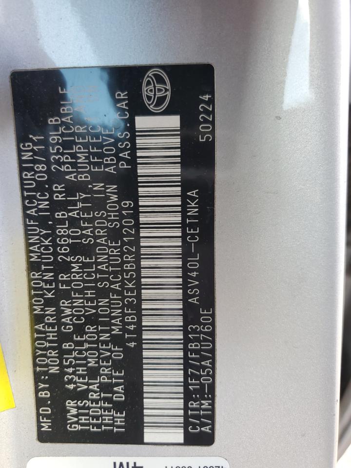 Lot #3303861791 2011 TOYOTA CAMRY BASE