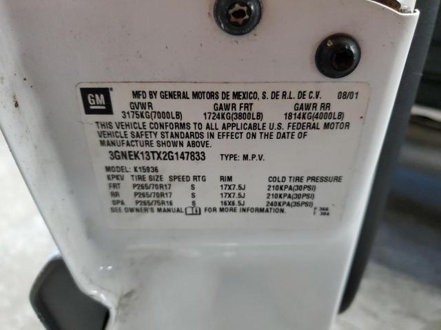 2002 CHEVROLET AVALANCHE #3278643945