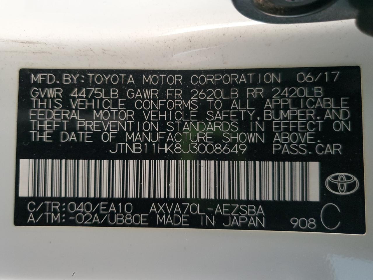 TOYOTA CAMRY L