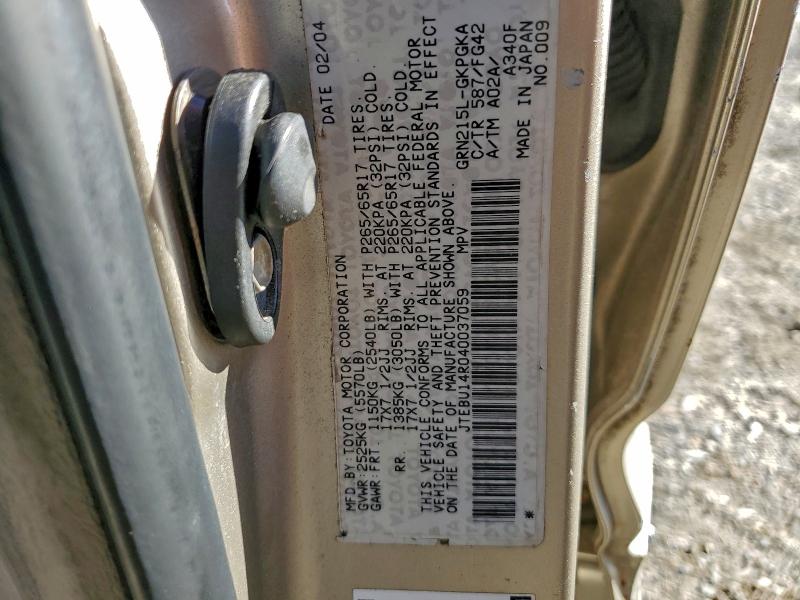 2004 TOYOTA 4RUNNER SR #3296326460