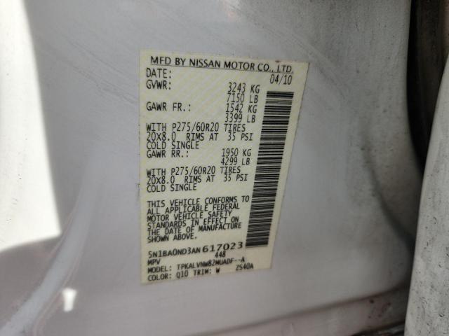 2010 NISSAN ARMADA SE #3298020198