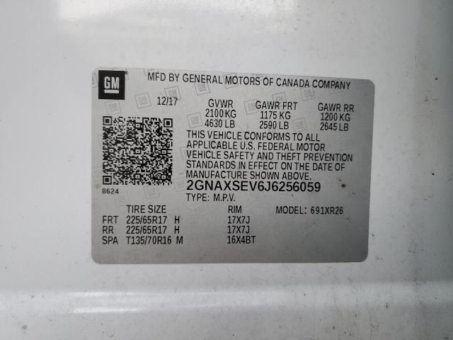 2018 CHEVROLET EQUINOX LT - 2GNAXSEV6J6256059