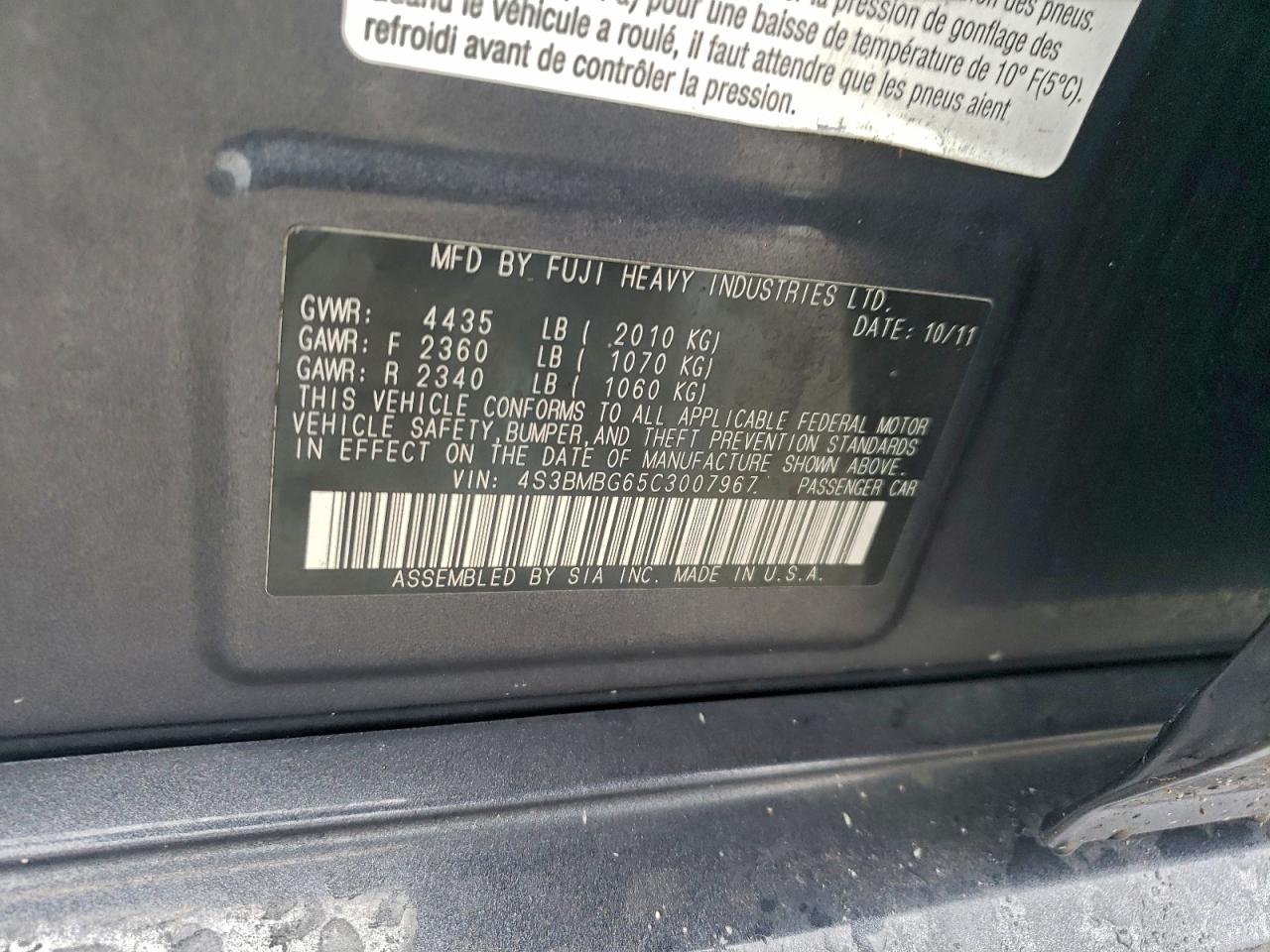 SUBARU LEGACY 2.5I PREMIUM